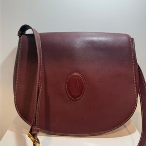 Cartier Bordeaux Leather Must Line Shoulder Bag